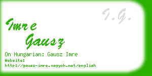 imre gausz business card